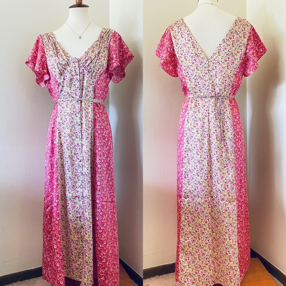 Cinq à Sept Jessica Floral Stripe Midi Dre… - Picture 8 of 10